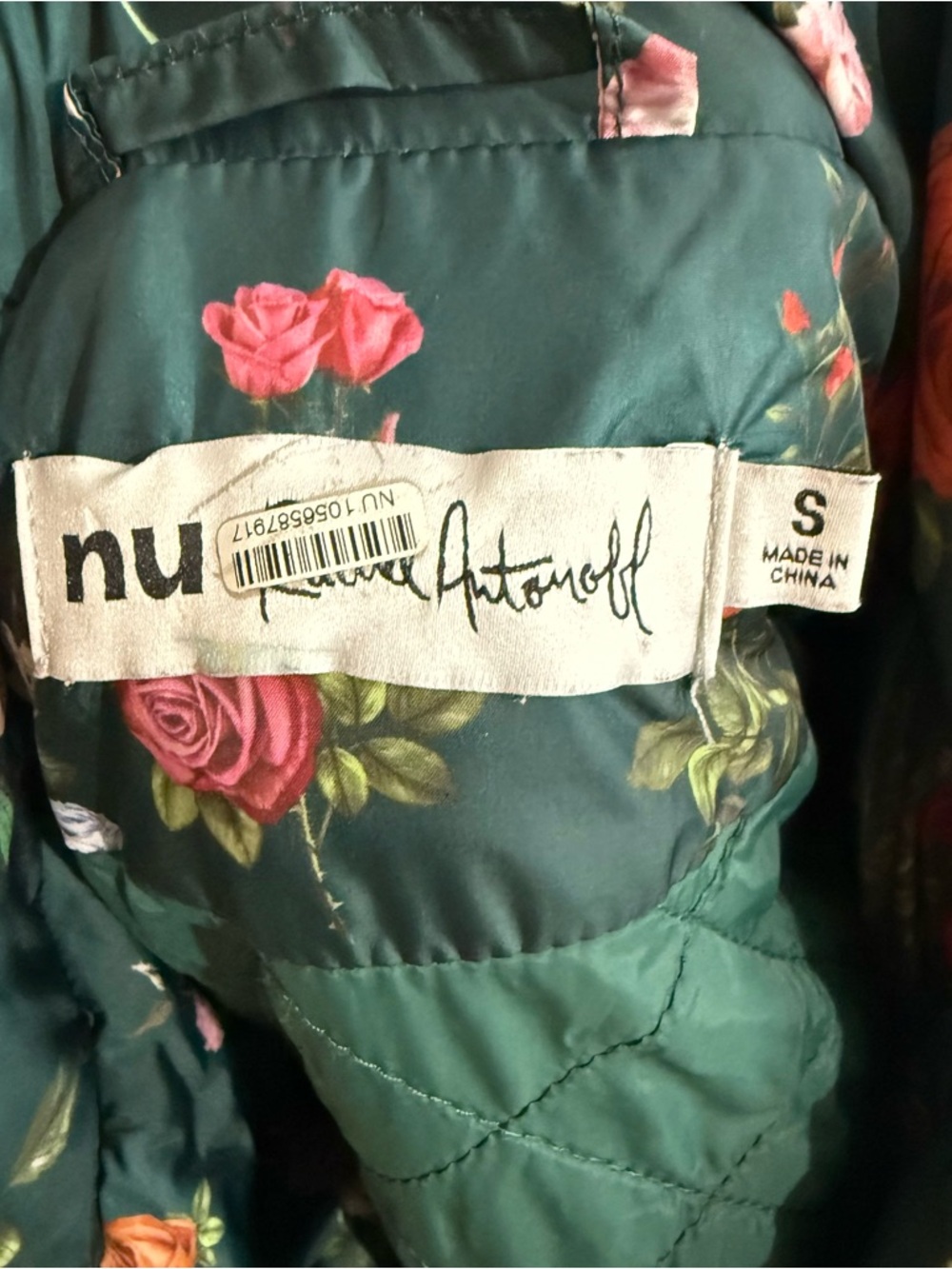 Anthropologie Nuuly Rachel Antonoff Jemma Rose Floral Puffer Jacket EUC - Picture 7 of 9